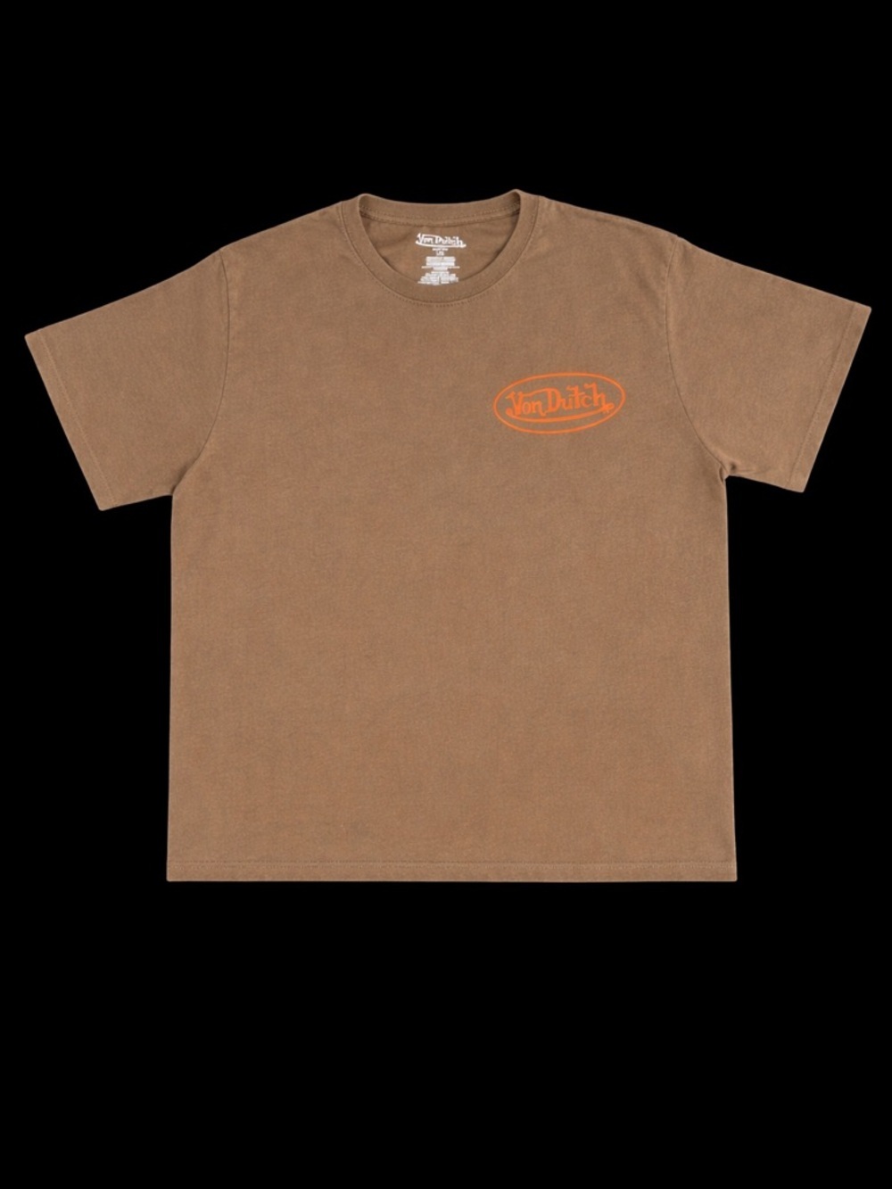 Von Dutch Brown Graphic Tee Orange Logo Y2K Streetwear Size Large - Picture 3 of 8